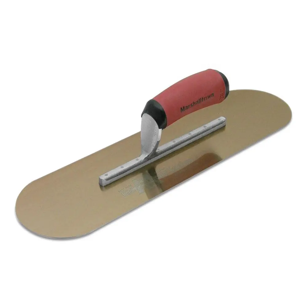 MARSHALLTOWN 356X102MM GOLD-SS POOL TROWEL 6 RIVETS D/SOFT HANDLE