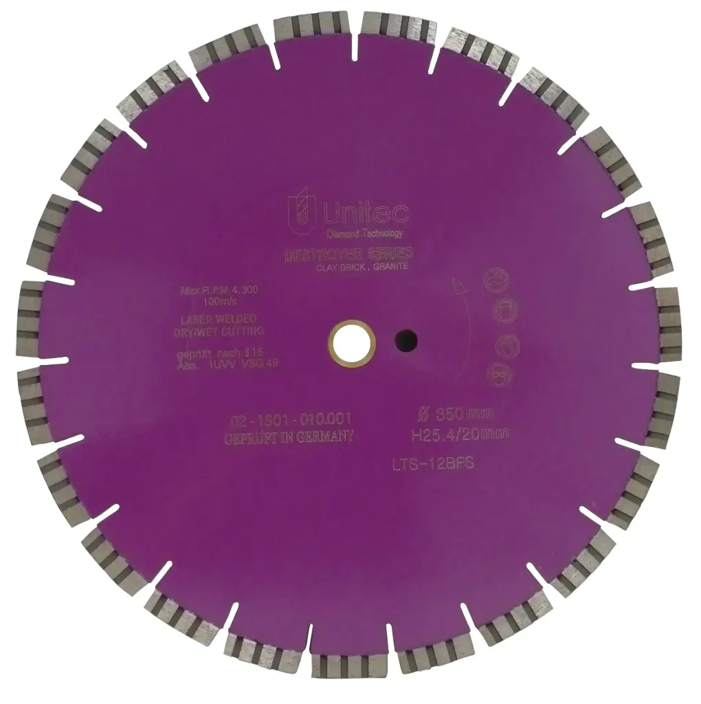 Unitec 350mm Silent Destroyer Brick Segmented Diamond Blade