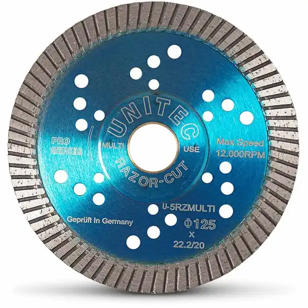 [U-5RZMULTI] Unitec 125mm Razorcut Multi Turbo Diamond Blade