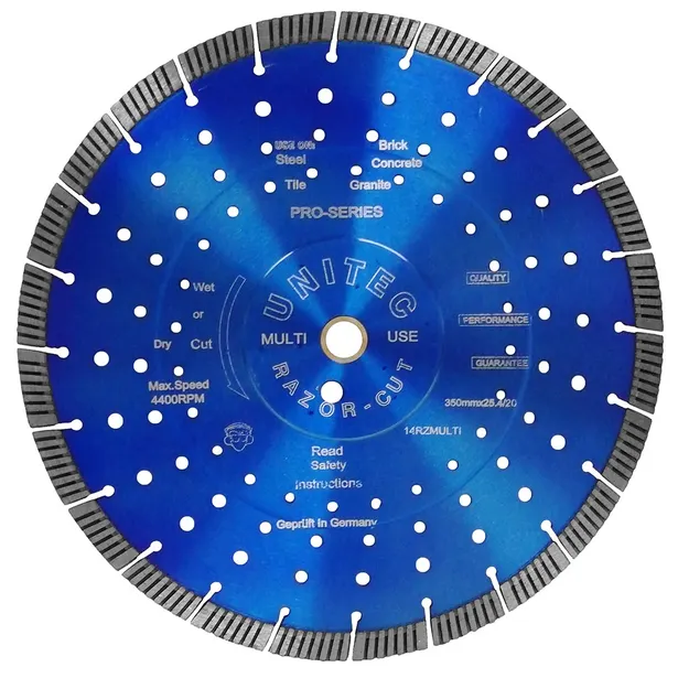 [U-14RZMULTI] Unitec 350mm Razorcut Multi Segmented Diamond Blade