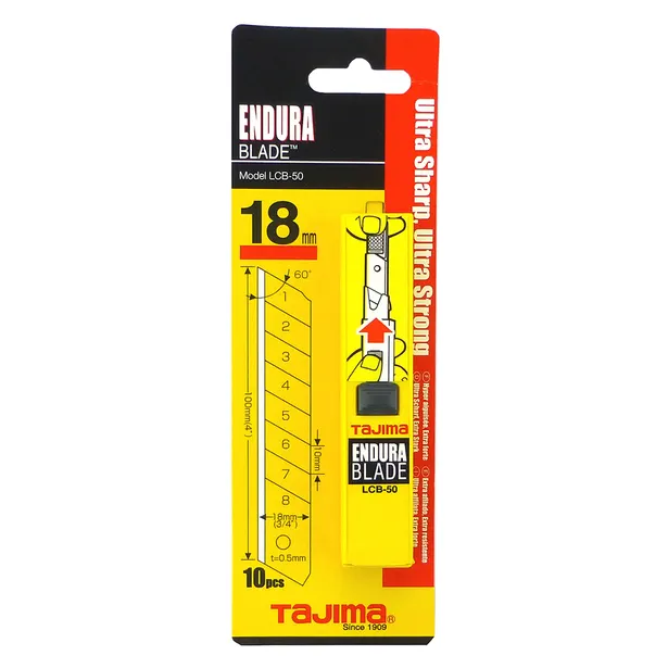 Tajima Endure 18mm Snap Segment Blades 10 PK