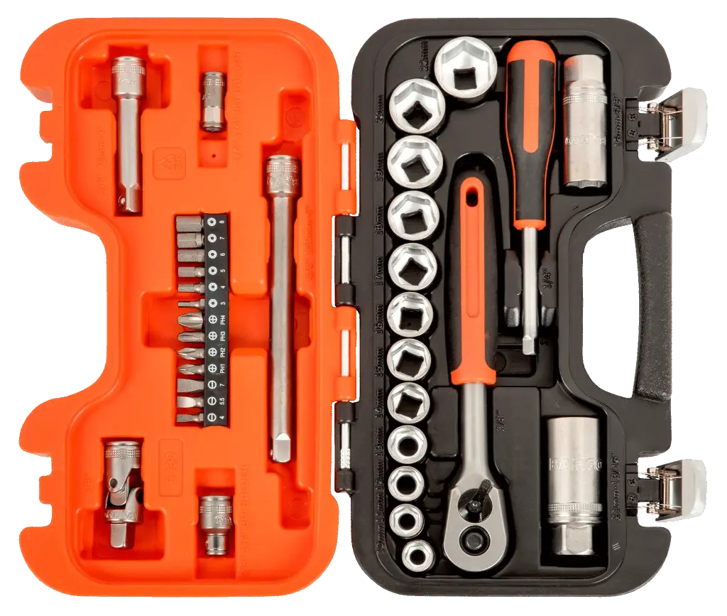 [S330] BAHCO 34Pc Socket Set 1/4" & 3/8"