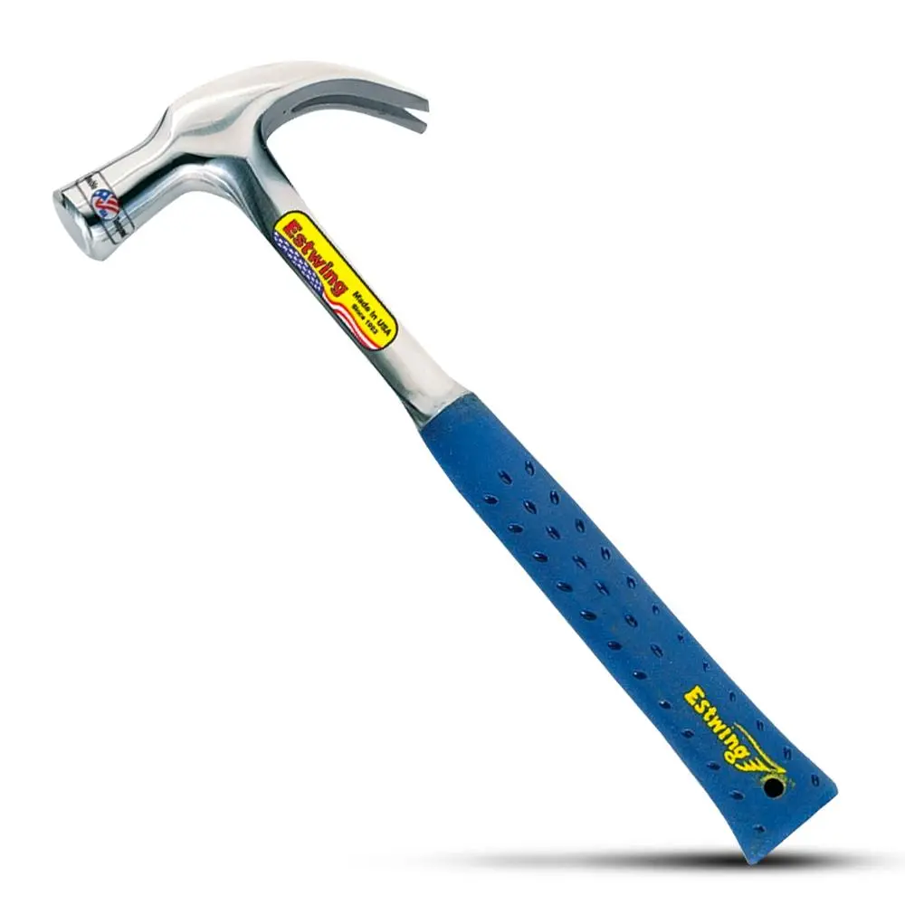 ESTWING 24OZ SMOOTH FACE CLAW HAMMER (BLUE SHOCK REDUCTION GRIP)