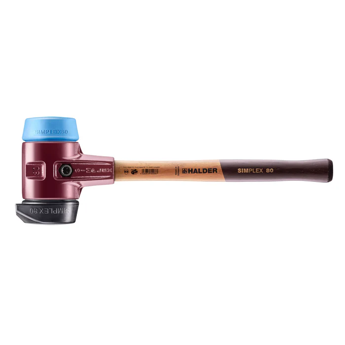 Halder Simplex soft-face mallet cast steel/wood handle Ø 80 Rubber Comp. stand-up/TPE-soft