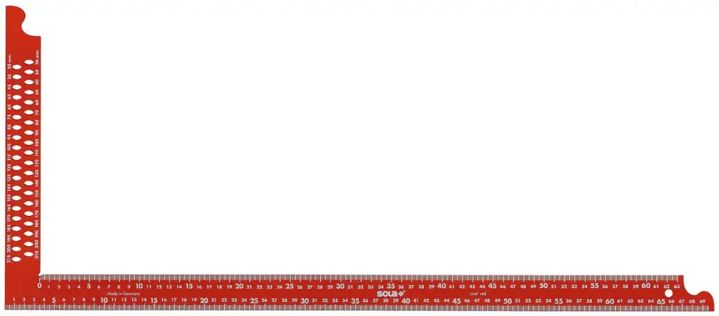 [ZWCA600] SOLA CARPENTER'S SQUARE 600MM RED, WITH MARKING HOLES
