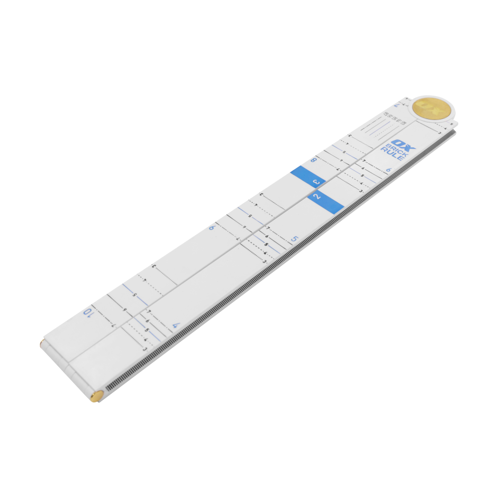 [OX-P509013] OX Pro Metric Tuff Rule - White | Brick Gauge