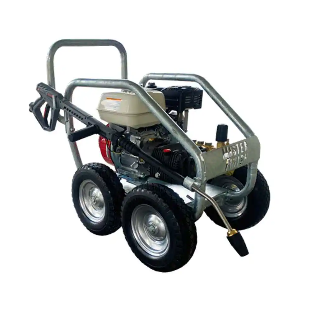 [MFPW3000-HD] MasterFinish 3000PSI 11.9LPM - Turbo Nozzle - 10M Hose - Honda GX200 - Galvanised Frame.