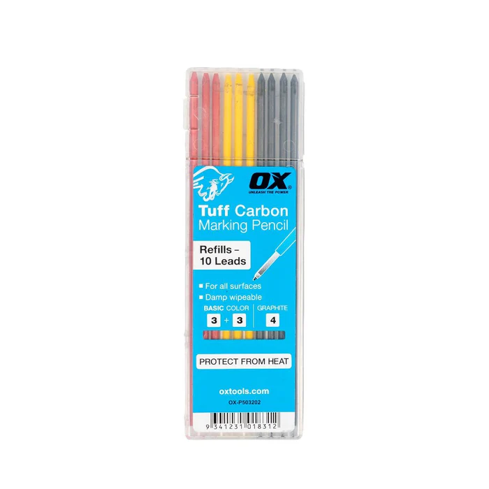 OX Tuff Carbon Refills Basic Colour & Graphite Lead - 10 Pack