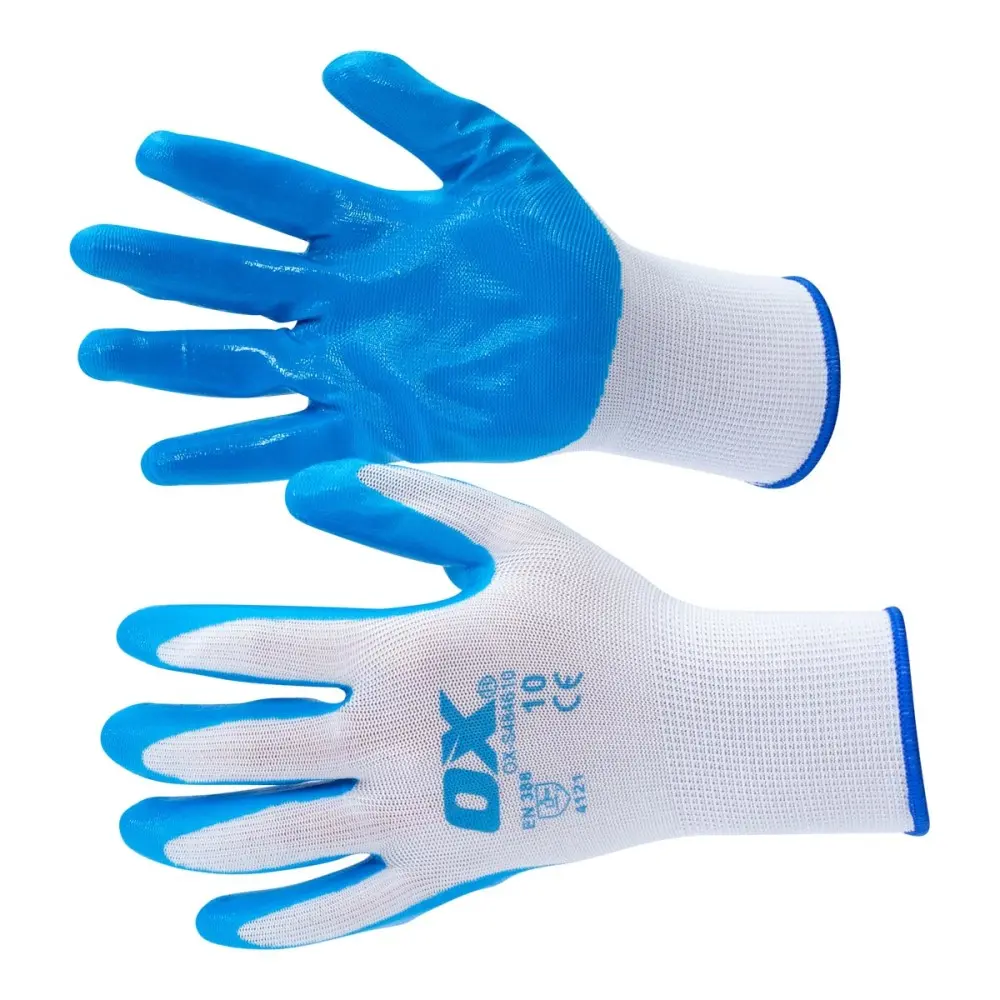 [OX-S484610] OX Polyester Lined Nitrile Glove - 5 pack