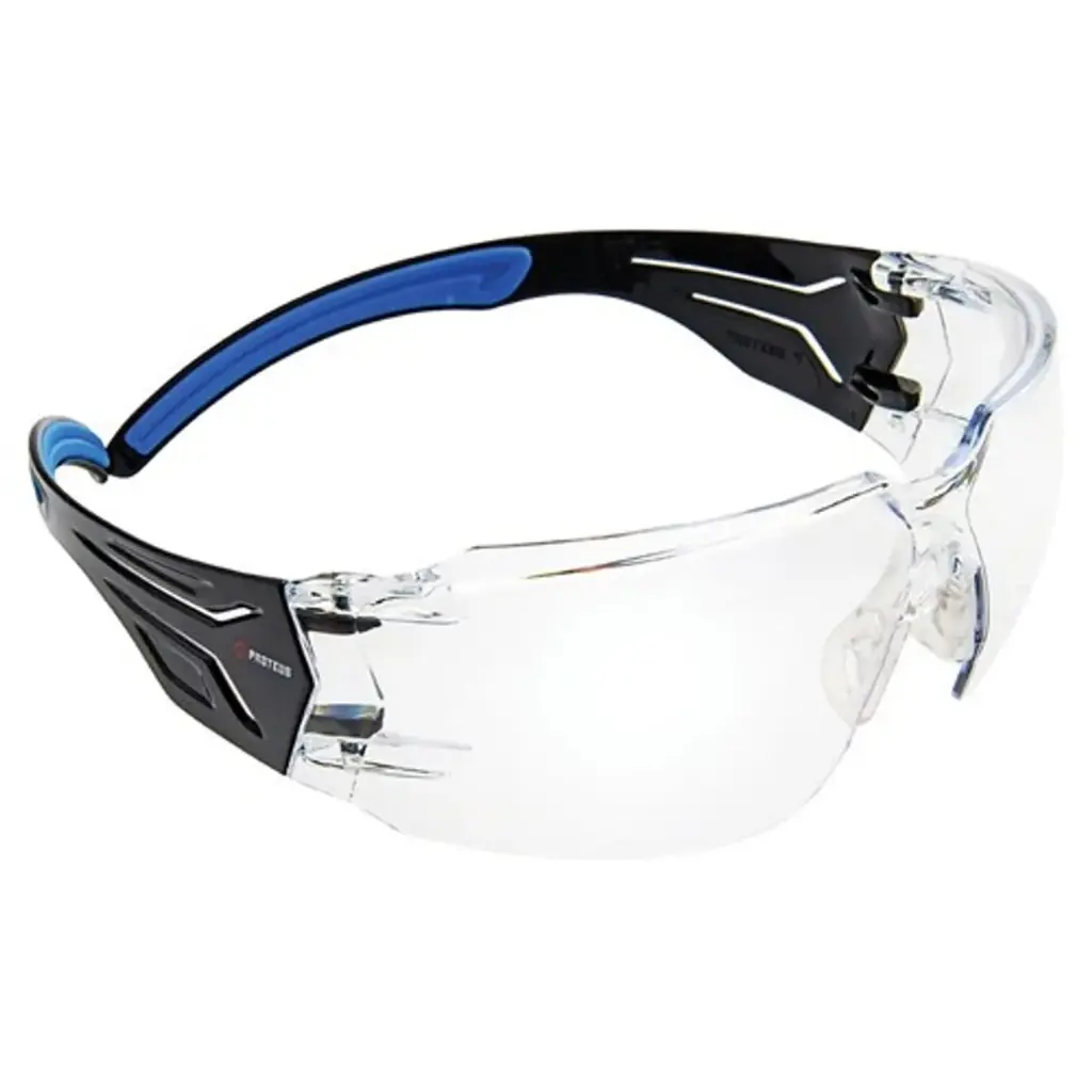 [9300] PROTEUS 4 SAFETY GLASSES CLEAR LENS SUPER FLEX ARMS- ANTI-FOG & ANTI-SCRATCH CLEAR LENS