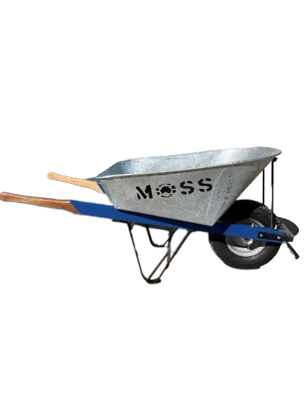 Moss Galvanised Wheelbarrow Wide Wheel