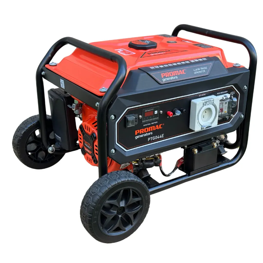 [PTG044E] Promac 4.4kva Tradie Generator. Macht Engine. Electric Start, Includes Wheelkit, Worksite Ready