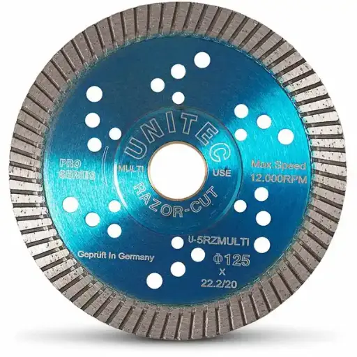 [U-5RZMULTI] Unitec 125mm Razorcut Multi Turbo Diamond Blade