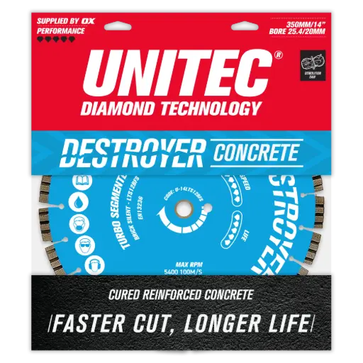 [U-14LTS12C] Unitec 350mm Destroyer Concrete Segmented Diamond Blade
