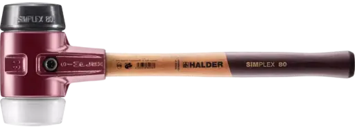 [HAL3027.080] Halder Simplex soft-face mallet cast steel/wood handle Ø 80 Rubber Comp./Superplastic