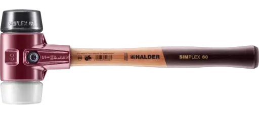 [HAL3027.060] Halder Simplex soft-face mallet cast steel/wood handle Ø 60 Rubber Comp./Superplastic