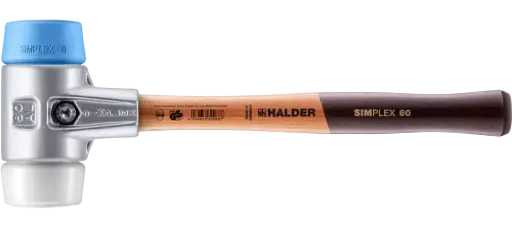 [HAL3117.060] Halder Simplex soft-face mallet alum. housing/wood handle Ø 60 TPE-soft/Superplastic
