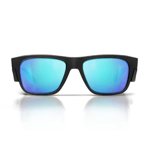 [FMBBP100] Safe Style Fusions Matte Black Frame/Mirror Blue Polarised